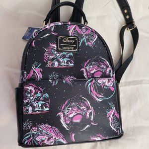 Disney Loungefly Villains Art Rock AOP mini backpack NWT